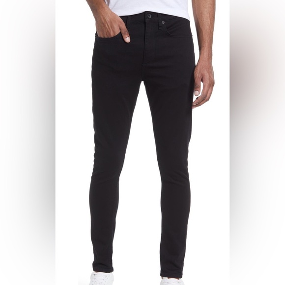 Rag & Bone Fit 1 Extra Slim Black Jeans Size 33 - Picture 1 of 12